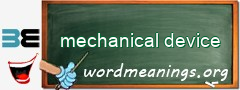 WordMeaning blackboard for mechanical device